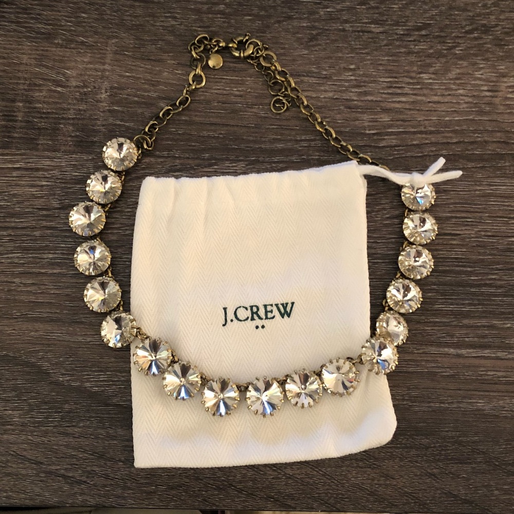 Brass-Plated Crystal Necklace